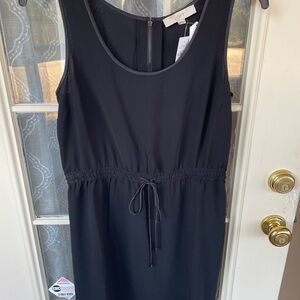 Ann Taylor LOFT Black Sleeveless Dress Size 10 🖤 Minimalist Zip Front - Capsule